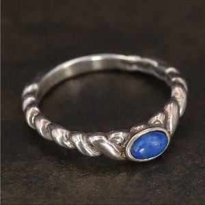 CAROLYN POLLACK Sterling Silver Lapis Lazuli Braided Ring Size 6 - 2g